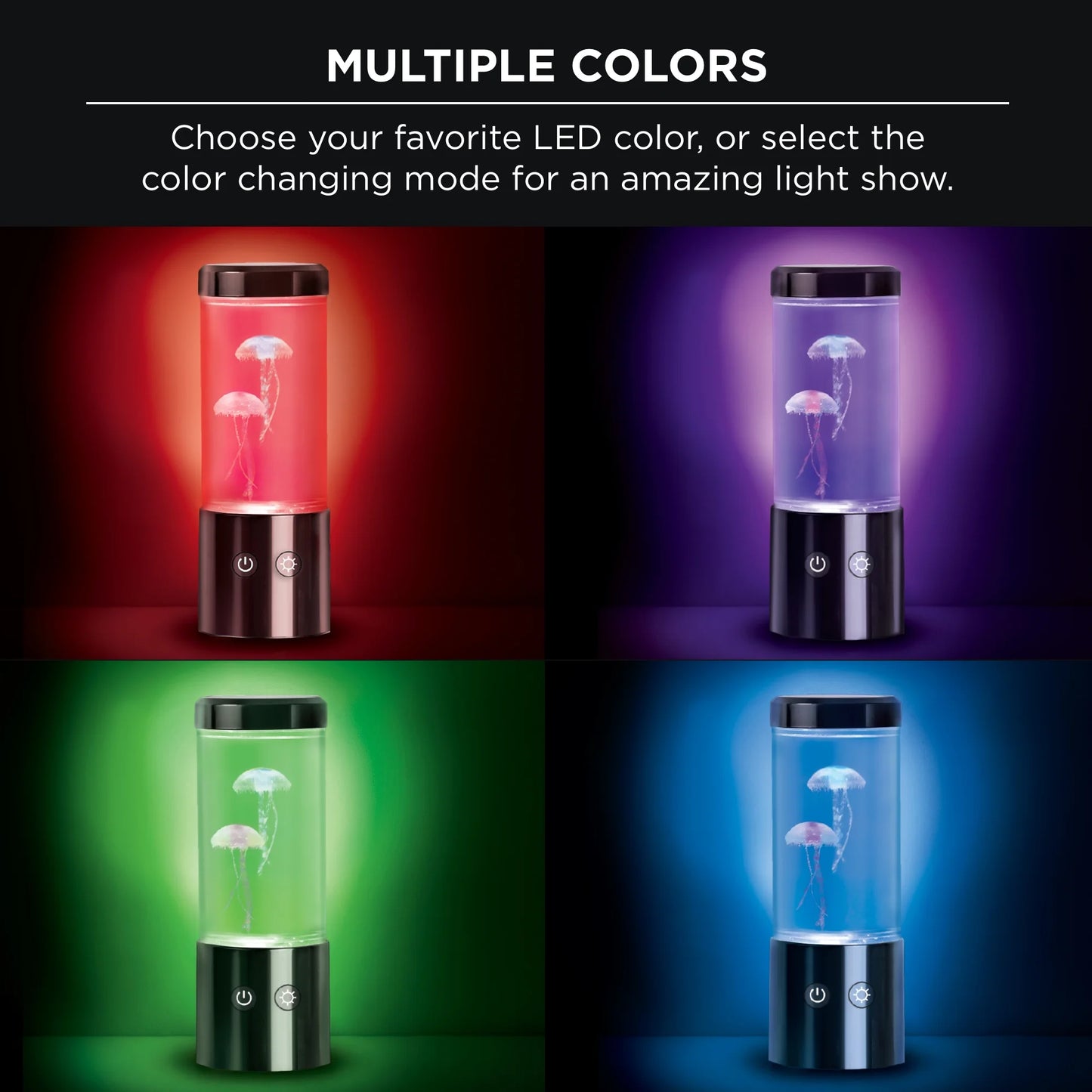 Jellyfish Lamp Motion & Multicolor Leds - Easy Mode Switching, USB Powered - 9"