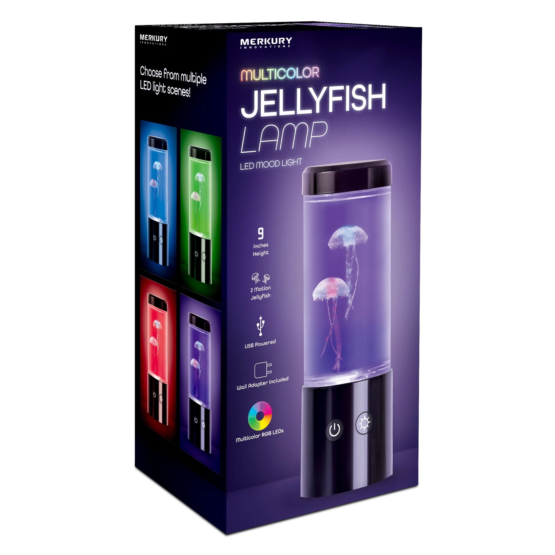 Jellyfish Lamp Motion & Multicolor Leds - Easy Mode Switching, USB Powered - 9"