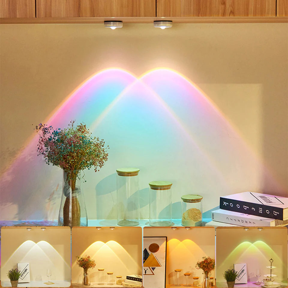 Led Lights Wireless Closet Kitchen Lights under Furniture Battery Powered Sunset Nightlight Wall Lamp Bedroom Decoration Cabinet